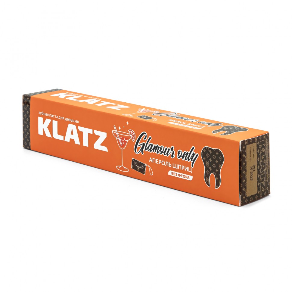 Klatz Зубная паста для девушек GLAMOUR ONLY Апероль шприц без фтора, 75мл фото 1 — Наноцентр Дубна Маркет