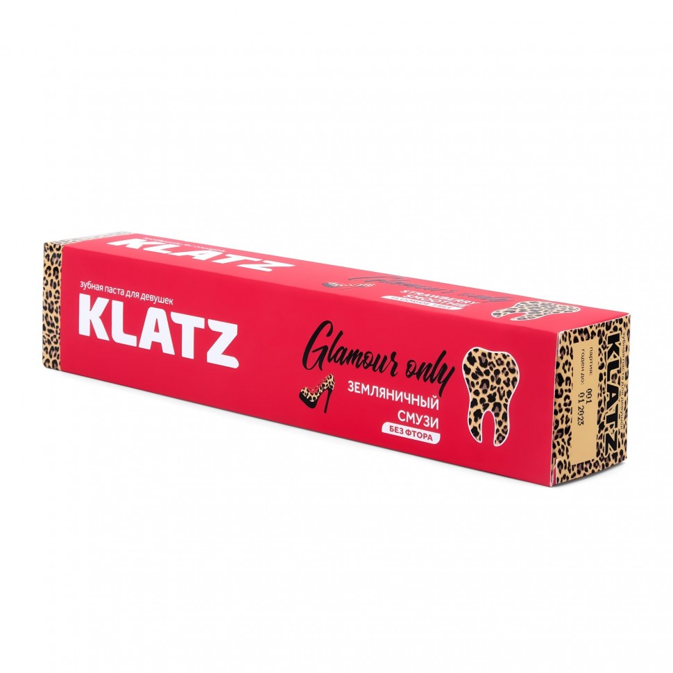 Klatz Зубная паста для девушек GLAMOUR ONLY Земляничный смузи без фтора, 75мл фото 1 — Наноцентр Дубна Маркет